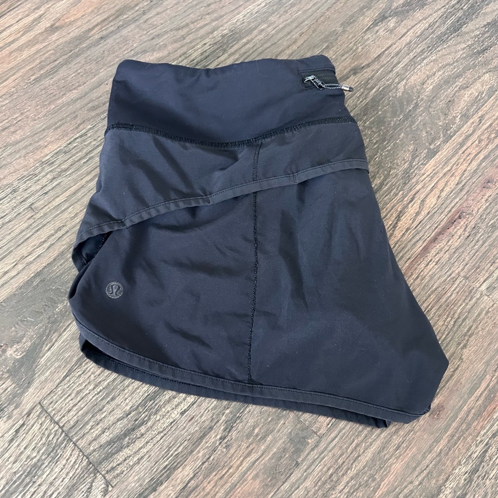 lululemon Speed Up Black Shorts Mid-Rise Performance Size 8